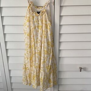 MINKPINK Yellow/White Floral Sphagetti Strapped Dress Size Small